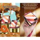 For Samsung Galaxy Z Flip7 5G SULADA Elegant Rhombic Texture Folding Phone Case with Lanyard(Red) - 2