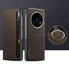 For vivo X Fold5 SULADA Kevlar 600D Texture Smart Window Leather Phone Case(Brown) - 1