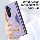 For Samsung Galaxy Z Fold7 5G Wristband Vertical Flip Wallet Back Cover Phone Case with Long Lanyard(Purple) - 3