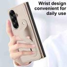 For Samsung Galaxy Z Fold7 5G Wristband Vertical Flip Wallet Back Cover Phone Case with Long Lanyard(White) - 3