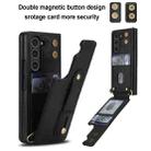 For Samsung Galaxy Z Fold5 5G Wristband Vertical Flip Wallet Back Cover Phone Case with Long Lanyard(Black) - 2