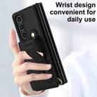 For Samsung Galaxy Z Fold5 5G Wristband Vertical Flip Wallet Back Cover Phone Case with Long Lanyard(Black) - 3