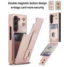 For Samsung Galaxy Z Fold5 5G Wristband Vertical Flip Wallet Back Cover Phone Case with Long Lanyard(Rose Gold) - 2