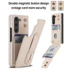 For Samsung Galaxy Z Fold5 5G Wristband Vertical Flip Wallet Back Cover Phone Case with Long Lanyard(White) - 2