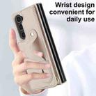 For Samsung Galaxy Z Fold5 5G Wristband Vertical Flip Wallet Back Cover Phone Case with Long Lanyard(White) - 3