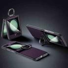 For Samsung Galaxy Z Flip5 SULADA 600D Kevlar Texture PC Shockproof Phone Case with Rng Holder(Purple) - 1