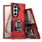 For Samsung Galaxy Z Fold7 Non-slip Shockproof Armor Phone Case with Ring Holder(Red) - 1