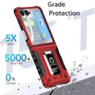 For Samsung Galaxy Z Flip7 Non-slip Shockproof Armor Phone Case with Ring Holder(Red) - 2