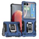 For Samsung Galaxy Z Flip7 Non-slip Shockproof Armor Phone Case with Ring Holder(Blue) - 1