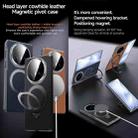 For Honor Magic V5 SULADA Top Grain Leather MagSafe Magnetic Holder Phone Case(Brown) - 2