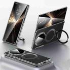 For Honor Magic V5 SULADA Top Grain Leather MagSafe Magnetic Holder Phone Case(Black) - 1