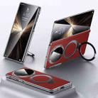 For Honor Magic V5 SULADA Top Grain Leather MagSafe Magnetic Holder Phone Case(Red) - 1