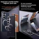 For Samsung Galaxy Z Fold7 5G SULADA Top Grain Leather MagSafe Magnetic Holder Phone Case(Brown) - 2