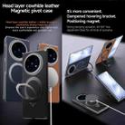 For vivo X Fold5 SULADA Top Grain Leather MagSafe Magnetic Holder Phone Case(Brown) - 2