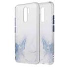For Xiaomi Redmi 9 Marble Pattern Glittery Powder Shockproof TPU Case with Detachable Buttons(Baby Blue) - 1