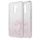 For Xiaomi Redmi 9 Marble Pattern Glittery Powder Shockproof TPU Case with Detachable Buttons(Pink) - 1