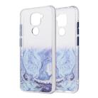 For Xiaomi Redmi Note 9 Marble Pattern Glittery Powder Shockproof TPU Case with Detachable Buttons(Blue) - 1