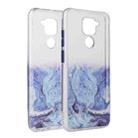 For Xiaomi Redmi Note 9 Marble Pattern Glittery Powder Shockproof TPU Case with Detachable Buttons(Baby Blue) - 1