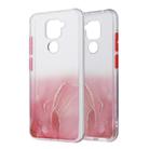For Xiaomi Redmi Note 9 Marble Pattern Glittery Powder Shockproof TPU Case with Detachable Buttons(Red) - 1