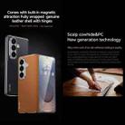 For Samsung Galaxy Z Fold7 5G SULADA Frameless Top Layer Cowhide Leather PC Phone Case(Brown) - 3