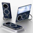For vivo X Fold5 SULADA Kevlar Texture MagSafe Magnetic Holder Phone Case(Blue) - 1