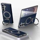 For Samsung Galaxy Z Fold7 5G SULADA Kevlar Texture MagSafe Magnetic Holder Phone Case(Blue) - 1