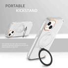 For iPhone 15 Colorful 2 in 1 MagSafe Ring Holder Phone Case(Transparent Black) - 3
