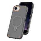 For iPhone 16e Colorful 2 in 1 MagSafe Ring Holder Phone Case(Transparent Black) - 1
