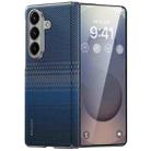 For Samsung Galaxy Z Fold7 5G SULADA Kevlar Woven Texture Magnetic Leather Phone Case(Blue) - 1