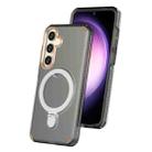 For Samsung Galaxy S25 / S24 5G Colorful 2 in 1 MagSafe Ring Holder Phone Case(Transparent Black) - 1