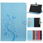 For Samsung Galaxy Tab S8+ / Tab S8 Plus /  Tab S7 FE / Tab S7+ T970/T976B Butterfly Flower Embossing Pattern Horizontal Flip Leather Case with Holder & Card Slots & Wallet(Blue) - 1