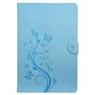 For Samsung Galaxy Tab S8+ / Tab S8 Plus /  Tab S7 FE / Tab S7+ T970/T976B Butterfly Flower Embossing Pattern Horizontal Flip Leather Case with Holder & Card Slots & Wallet(Blue) - 1