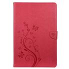 For Samsung Galaxy Tab S8+ / Tab S8 Plus /  Tab S7 FE / Tab S7+ T970/T976B Butterfly Flower Embossing Pattern Horizontal Flip Leather Case with Holder & Card Slots & Wallet(Magenta) - 1