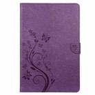 For Samsung Galaxy Tab S8+ / Tab S8 Plus /  Tab S7 FE / Tab S7+ T970/T976B Butterfly Flower Embossing Pattern Horizontal Flip Leather Case with Holder & Card Slots & Wallet(Purple) - 2