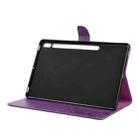 For Samsung Galaxy Tab S8+ / Tab S8 Plus /  Tab S7 FE / Tab S7+ T970/T976B Butterfly Flower Embossing Pattern Horizontal Flip Leather Case with Holder & Card Slots & Wallet(Purple) - 4
