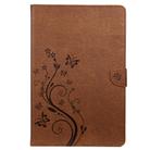 For Samsung Galaxy Tab S8+ / Tab S8 Plus /  Tab S7 FE / Tab S7+ T970/T976B Butterfly Flower Embossing Pattern Horizontal Flip Leather Case with Holder & Card Slots & Wallet(Brown) - 2