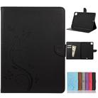 For iPad Pro 11 (2020) Butterfly Flower Embossing Pattern Horizontal Flip Leather Tablet Case with Holder & Card Slots & Wallet(Black) - 1