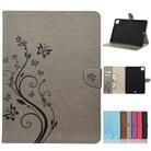 For iPad Pro 11 (2020) Butterfly Flower Embossing Pattern Horizontal Flip Leather Tablet Case with Holder & Card Slots & Wallet(Grey) - 1