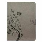 For iPad Pro 11 (2020) Butterfly Flower Embossing Pattern Horizontal Flip Leather Tablet Case with Holder & Card Slots & Wallet(Grey) - 2