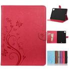 For iPad Pro 11 (2020) Butterfly Flower Embossing Pattern Horizontal Flip Leather Tablet Case with Holder & Card Slots & Wallet(Magenta) - 1