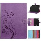 For iPad Pro 11 (2020) Butterfly Flower Embossing Pattern Horizontal Flip Leather Tablet Case with Holder & Card Slots & Wallet(Purple) - 1