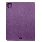For iPad Pro 11 (2020) Butterfly Flower Embossing Pattern Horizontal Flip Leather Tablet Case with Holder & Card Slots & Wallet(Purple) - 3