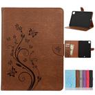 For iPad Pro 11 (2020) Butterfly Flower Embossing Pattern Horizontal Flip Leather Tablet Case with Holder & Card Slots & Wallet(Brown) - 1
