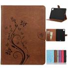 For iPad Pro 11 (2020) Butterfly Flower Embossing Pattern Horizontal Flip Leather Tablet Case with Holder & Card Slots & Wallet(Brown) - 1