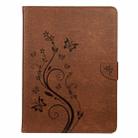 For iPad Pro 11 (2020) Butterfly Flower Embossing Pattern Horizontal Flip Leather Tablet Case with Holder & Card Slots & Wallet(Brown) - 2