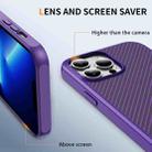 For iPhone 13 Pro Carbon Fiber Texture Skin-feel MagSafe Phone Case(Purple) - 3