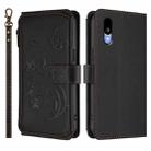 For Sharp Basio Active3 Butterfly Love Flower Multi-card Zipper Wallet Leather Phone Case(Black) - 2