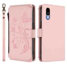 For Sharp Basio Active3 Butterfly Love Flower Multi-card Zipper Wallet Leather Phone Case(Pink) - 2