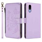 For Sharp Basio Active3 Butterfly Love Flower Multi-card Zipper Wallet Leather Phone Case(Light Purple) - 2