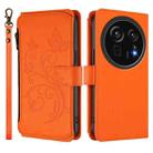 For Sharp Aquos R9 Pro SH-54E Butterfly Love Flower Multi-card Zipper Wallet Leather Phone Case(Orange) - 2